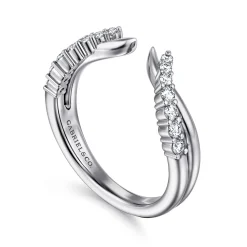 Discount Gabriel & Co. Curved 14K White Gold Diamond Open Anniversary Band - 0.25 ct