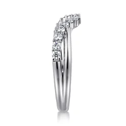 Discount Gabriel & Co. Curved 14K White Gold Diamond Open Anniversary Band - 0.25 ct