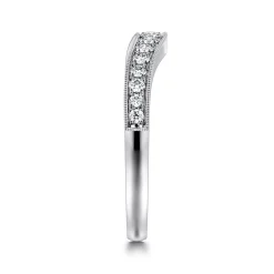 Sale Gabriel & Co. Curved 14K White Gold Diamond Wedding Band - 0.25 ct