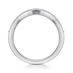 Sale Gabriel & Co. Curved 14K White Gold Diamond Wedding Band - 0.25 ct