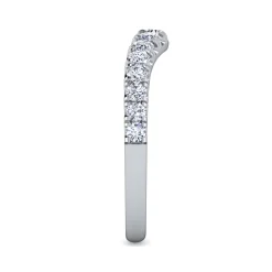 Clearance Gabriel & Co. Curved 14K White Gold French Pave Diamond Wedding Band - 0.5 ct
