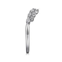 Discount Gabriel & Co. Curved 14K White Gold Marquise and Round Diamond Anniversary Band - 0.3 ct