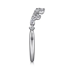 Outlet Gabriel & Co. Curved 14K White Gold Marquise and Round Diamond Anniversary Band - 0.23 ct