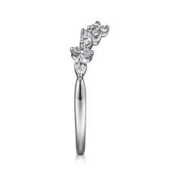 Hot Gabriel & Co. Curved 14K White Gold Marquise and Round Diamond Anniversary Band - 0.35 ct