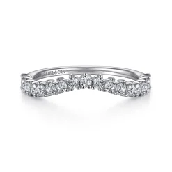 Hot Gabriel & Co. Curved-14K White Gold Round Diamond Anniversary Band - 0.48 ct
