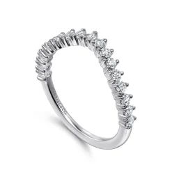 Hot Gabriel & Co. Curved-14K White Gold Round Diamond Anniversary Band - 0.48 ct