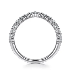 Hot Gabriel & Co. Curved-14K White Gold Round Diamond Anniversary Band - 0.48 ct