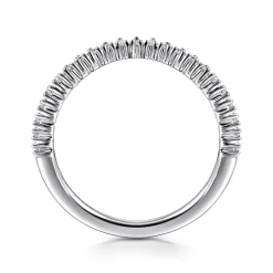 Gabriel & Co. Curved-14K White Gold Round Diamond Anniversary Band - 0.25 ct