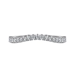 Gabriel & Co. Curved-14K White Gold Round Diamond Anniversary Band - 0.25 ct