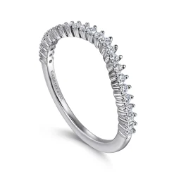 Gabriel & Co. Curved-14K White Gold Round Diamond Anniversary Band - 0.25 ct