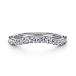 Gabriel & Co. Curved-14K White Gold Round Diamond Anniversary Band - 0.25 ct