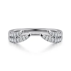 Outlet Gabriel & Co. Curved 14K White Gold U Setting Diamond Open Anniversary Band - 0.25 ct