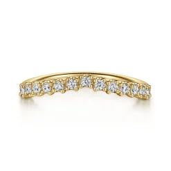 Sale Gabriel & Co. Curved-14K Yellow Gold Diamond Anniversary Band - 0.22 ct