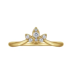 Sale Gabriel & Co. Curved 14K Yellow Gold Diamond Anniversary Band - 0.1 ct