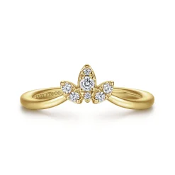 Sale Gabriel & Co. Curved 14K Yellow Gold Diamond Anniversary Band - 0.1 ct