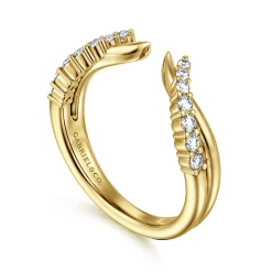 Sale Gabriel & Co. Curved 14K Yellow Gold Diamond Open Anniversary Band - 0.25 ct