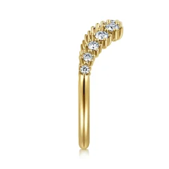 Best Gabriel & Co. Curved 14K Yellow Gold Open Diamond Anniversary Ring - 0.35 ct