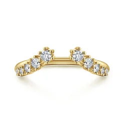 Best Gabriel & Co. Curved 14K Yellow Gold Open Diamond Anniversary Ring - 0.35 ct