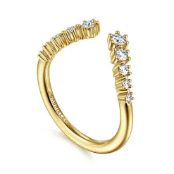 Best Gabriel & Co. Curved 14K Yellow Gold Open Diamond Anniversary Ring - 0.35 ct