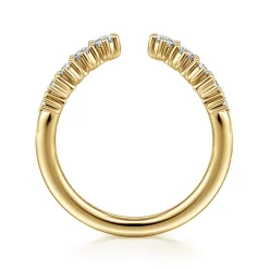 Best Gabriel & Co. Curved 14K Yellow Gold Open Diamond Anniversary Ring - 0.35 ct