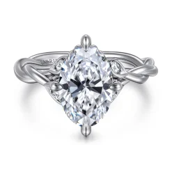Outlet Gabriel & Co. Daija - 14K White Gold Twisted Oval Diamond Engagement Ring