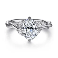 Online Gabriel & Co. Daija - 14K White Gold Twisted Oval Diamond Engagement Ring