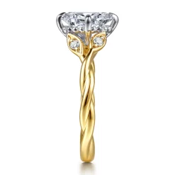 Online Gabriel & Co. Daija - 14K White-Yellow Gold Twisted Oval Diamond Engagement Ring
