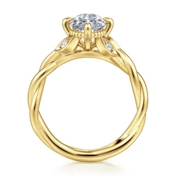 Sale Gabriel & Co. Daija - 14K Yellow Gold Twisted Marquise Diamond Engagement Ring