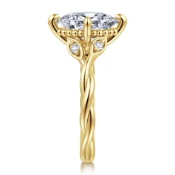 Sale Gabriel & Co. Daija - 14K Yellow Gold Twisted Oval Diamond Engagement Ring