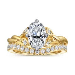 Clearance Gabriel & Co. Daija - 14K Yellow Gold Twisted Oval Diamond Engagement Ring