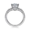 New Gabriel & Co. Daina - 14K White Gold Chevron Round Diamond Engagement Ring