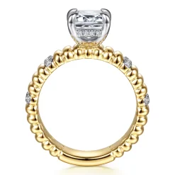 Discount Gabriel & Co. Danette - 14K White-Yellow Gold Emerald Cut Diamond Engagement Ring