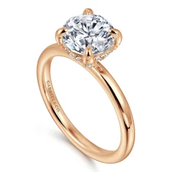 Sale Gabriel & Co. Daniele - 14K Rose Gold Round Solitaire Diamond Engagement Ring