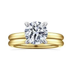Sale Gabriel & Co. Daniele - 14K White and Yellow Gold Round Solitaire Diamond Engagement Ring