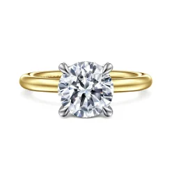 Sale Gabriel & Co. Daniele - 14K White and Yellow Gold Round Solitaire Diamond Engagement Ring