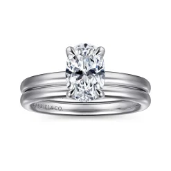 Best Gabriel & Co. Daniele - 14K White Gold Oval Solitaire Diamond Engagement Ring