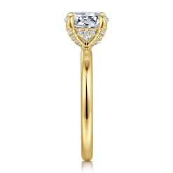 New Gabriel & Co. Daniele - 14K Yellow Gold Round Solitaire Diamond Engagement Ring