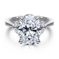 Discount Gabriel & Co. Dani - 14K White Gold Oval Diamond Engagement Ring