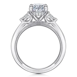 Clearance Gabriel & Co. Dani - 14K White Gold Oval Diamond Engagement Ring