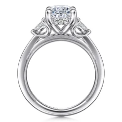 Hot Gabriel & Co. Dani - 14K White Gold Oval Diamond Engagement Ring