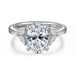 Hot Gabriel & Co. Dani - 14K White Gold Oval Diamond Engagement Ring