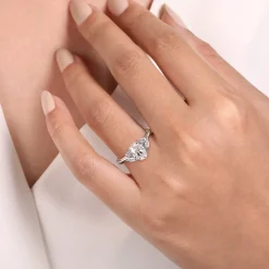 Sale Gabriel & Co. Dani - 14K White Gold Oval Diamond Engagement Ring