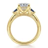 Outlet Gabriel & Co. Dani - 14K Yellow Gold Princess Cut Diamond and Sapphire Engagement Ring