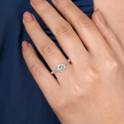 Discount Gabriel & Co. Danita - 14K White-Rose Gold Round Diamond Engagement Ring