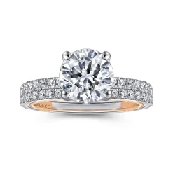 Discount Gabriel & Co. Danita - 14K White-Rose Gold Round Diamond Engagement Ring