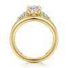 Clearance Gabriel & Co. Danni - 14K Yellow Gold Oval Three Stone Diamond Engagement Ring