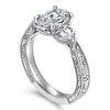 Gabriel & Co. Dany - Vintage Inspired 14K White Gold Oval Three Stone Diamond Engagement Ring