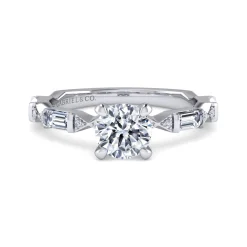 Outlet Gabriel & Co. Dariella - 14K White Gold Round Diamond Engagement Ring