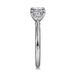 Gabriel & Co. Darline - 14K White Gold Oval Three Stone Lotus Diamond Engagement Ring