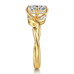 Outlet Gabriel & Co. Darling - 14K Yellow Gold Compass Prong Twisted Round Diamond Engagement Ring
